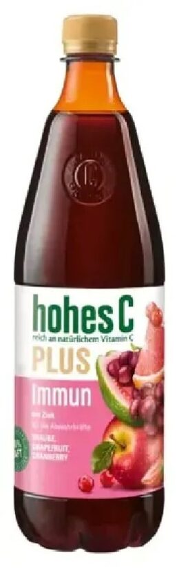Sula HOHES C Ābolu, vīnogu, greipfrūtu 100%, ar cinku, PET, 1l (DEP)